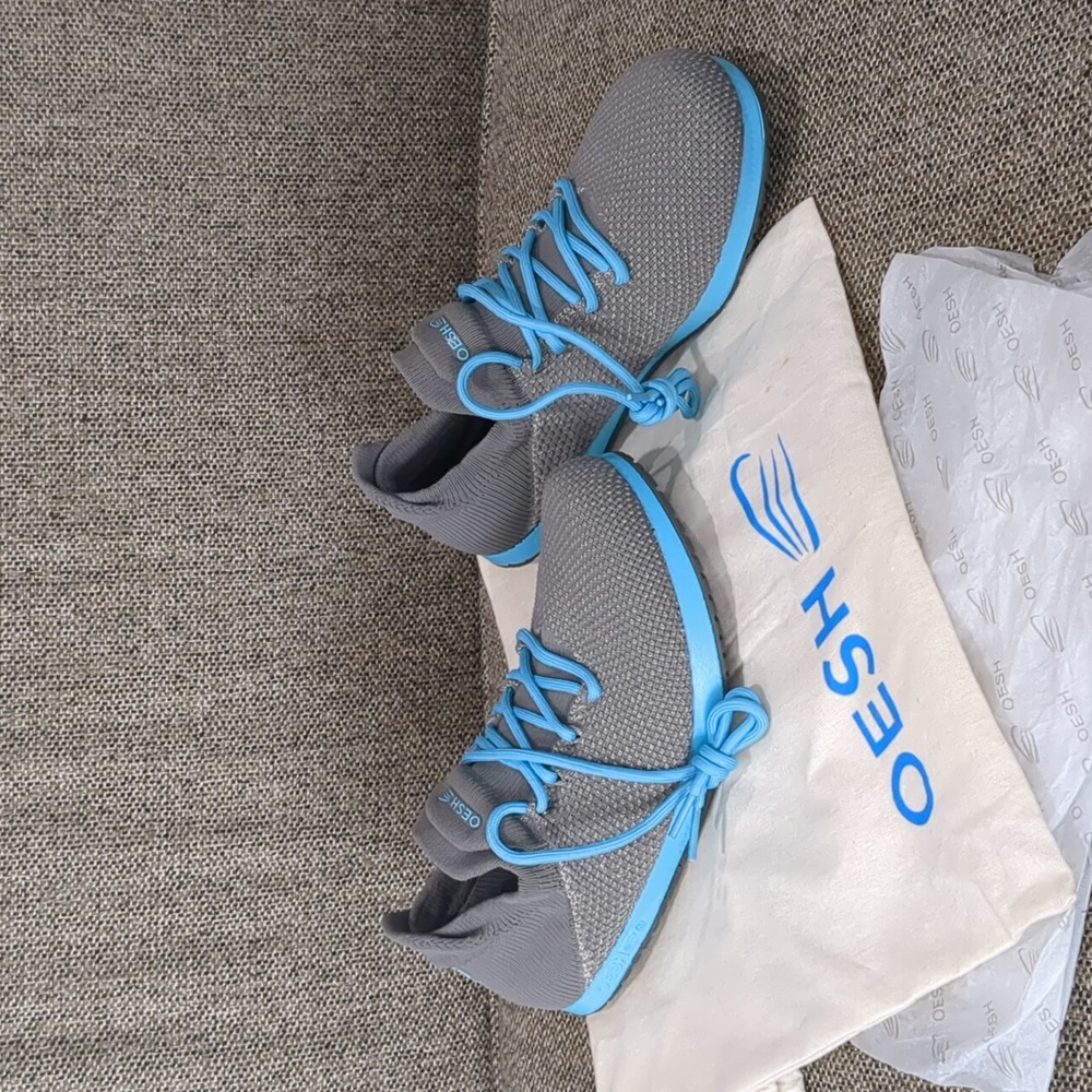 Oesh warrior storm cloud gray blue sneakers